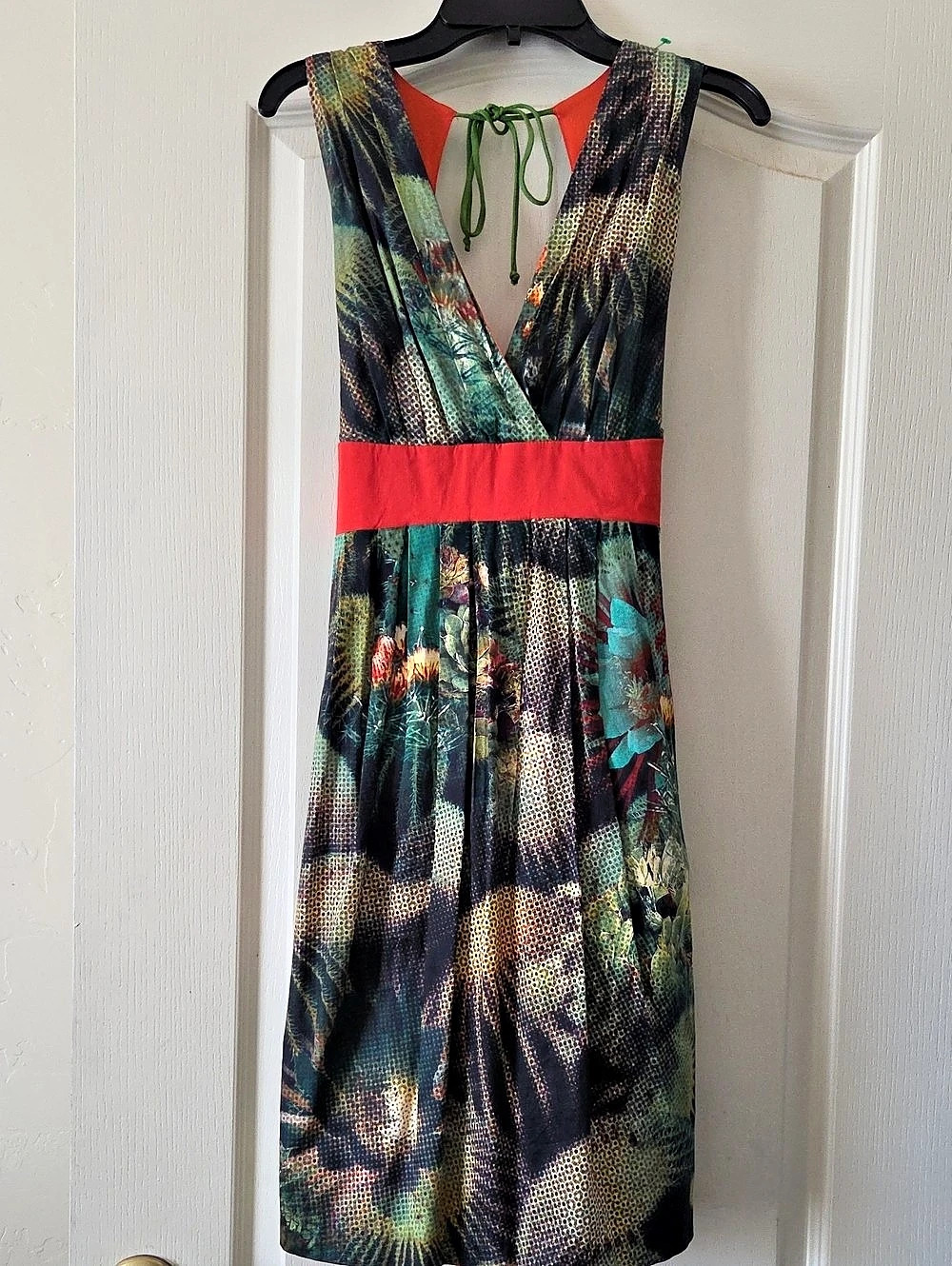 Eva Franco Cactus Succulent Dress Midi Dress Size 4